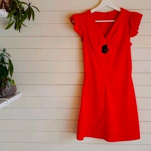 Vintage orange red cocktail dress